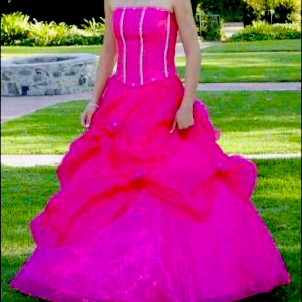 Beautiful Fushia Dress with Shawl